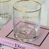Gold Rim Straight Glass (Set Of Six Glasses)