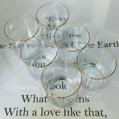 Gold Rim Straight Glass (Set Of Six Glasses)