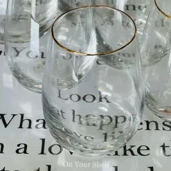 Gold Rim Tall & Curvy Glass (Set Of Six Glasses)