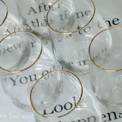 Gold Rim Tall & Curvy Glass (Set Of Six Glasses)