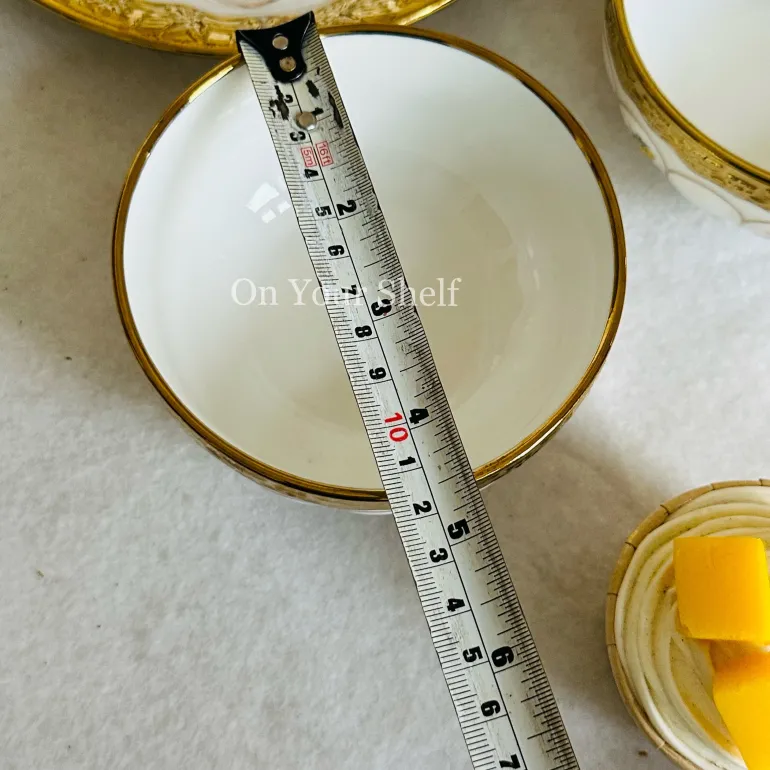 Golden Bloom Artisan Dinnerware Set (24 Piece Plate Set)