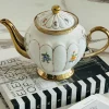 Golden Bloom Artisan Teapot (One Teapot With Lid)