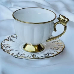 Golden Butterfly Tea Elegance Set (set of six cups and saucer