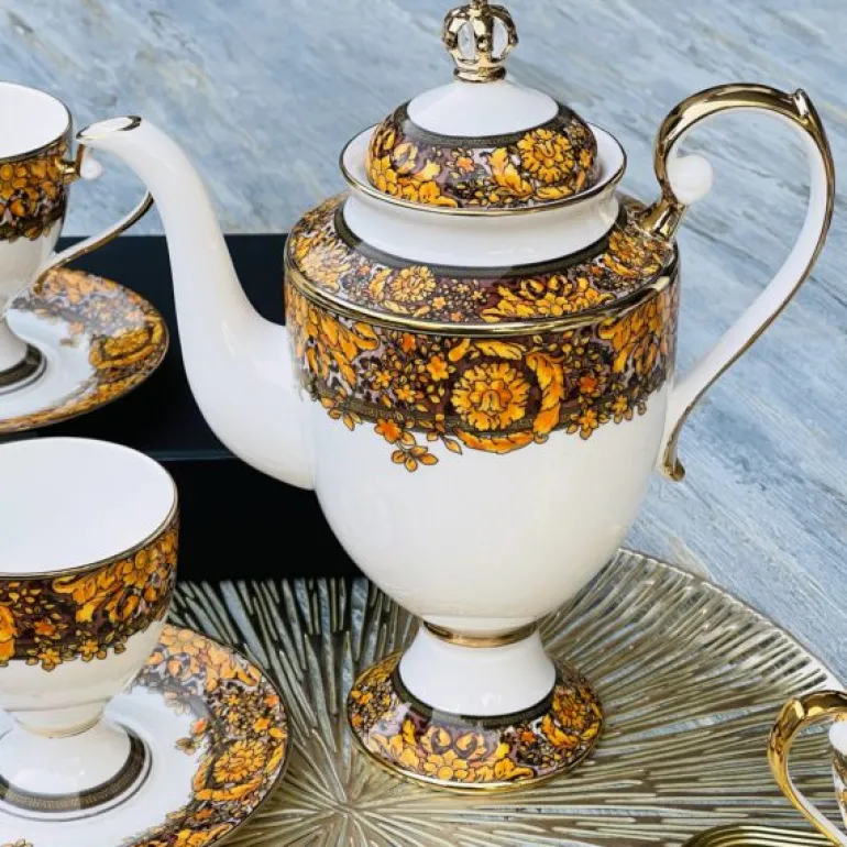 Golden Elegance Versace-inspired Tea Affair (24 piece tea set for six)
