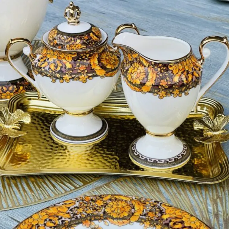 Golden Elegance Versace-inspired Tea Affair (24 piece tea set for six)