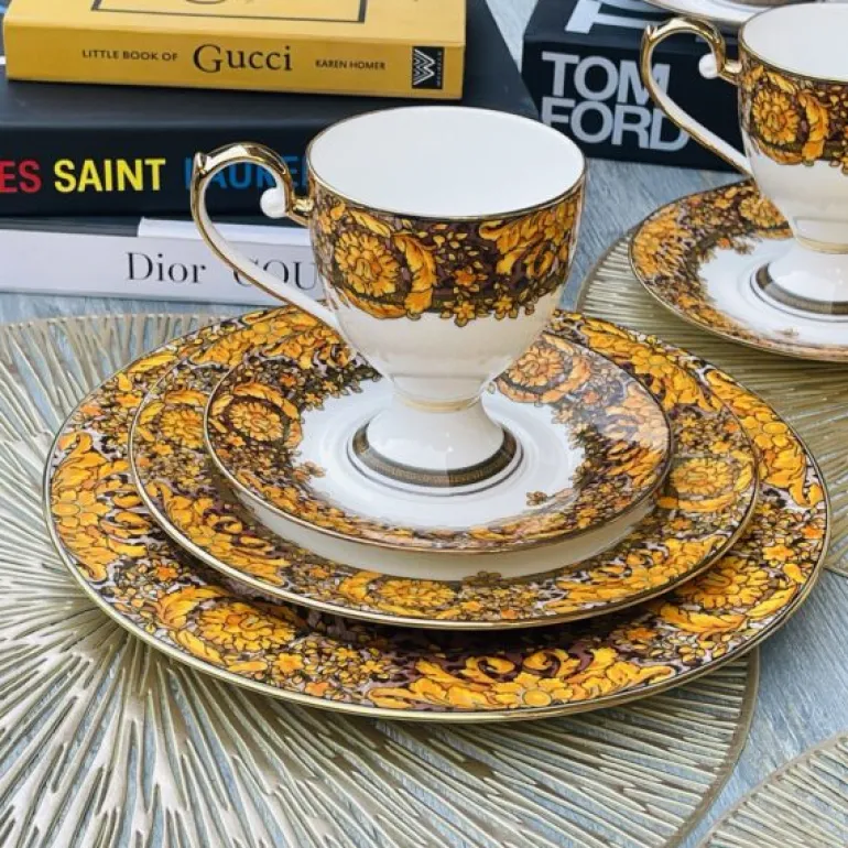 Golden Elegance Versace-inspired Tea Affair (24 piece tea set for six)