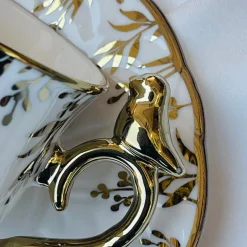 Golden Leaf Songbird Tea Set (set of six cups and saucers)