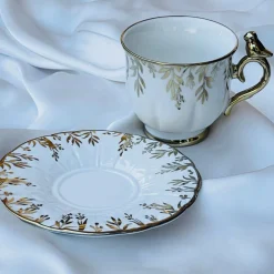 Golden Leaf Songbird Tea Set (set of six cups and saucers)