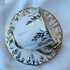 Golden Leaf Songbird Tea Set (set of six cups and saucers)