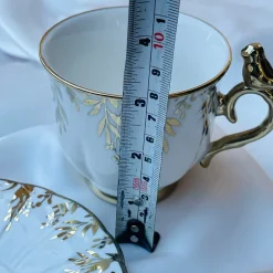 Golden Leaf Songbird Tea Set (set of six cups and saucers)