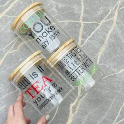 HarmonyFresh Trio: Airtight Glass Jars with Wooden Covers (set of three)