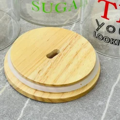 HarmonyFresh Trio: Airtight Glass Jars with Wooden Covers (set of three)