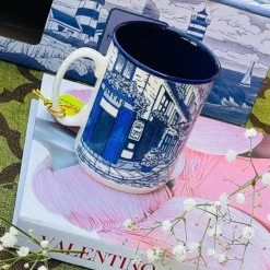 Heritage Coffee Shop Blue Mugs