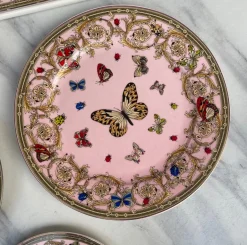 Italia Butterfly Pink 18 Piece Plate Set