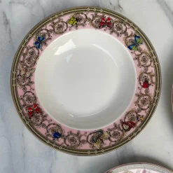 Italia Butterfly Pink 18 Piece Plate Set