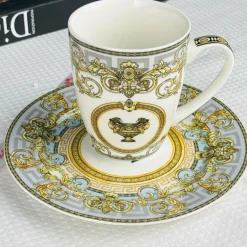 Italia Grey & Gold Mugs (set of six mugs)