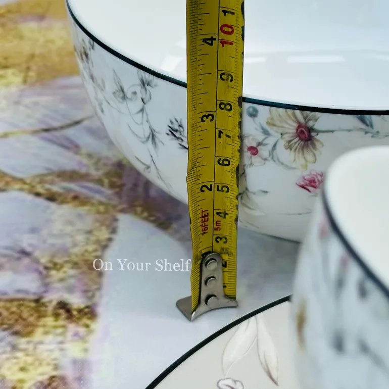 Japanese Grey Floral Serene - 18 Piece Plate Set