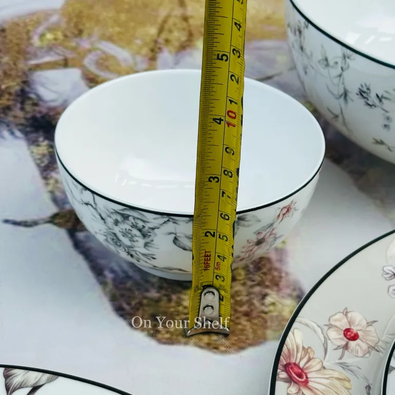 Japanese Grey Floral Serene - 18 Piece Plate Set