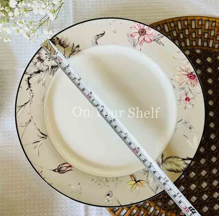 Japanese Grey Floral Serene - 18 Piece Plate Set