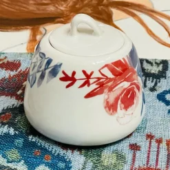 Joyful Brew Harmony: Stoneware Coffee Set in Blue & Rustic Red