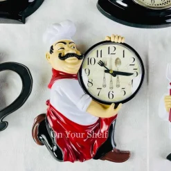Kitchen Clock Red Chef