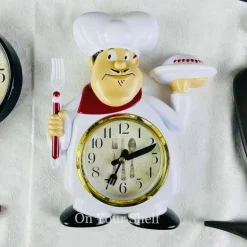 Kitchen Clock Red Chef