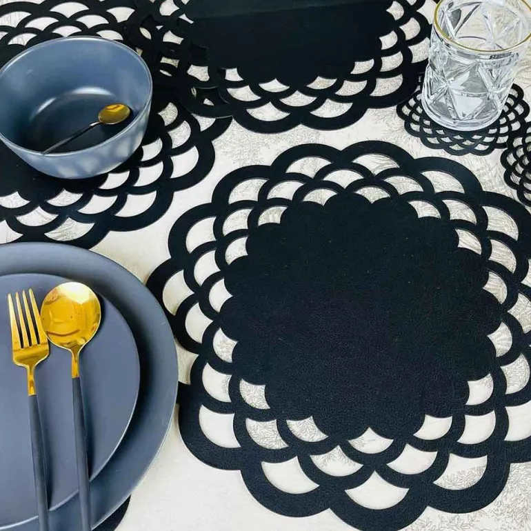 Laser Cut Black Leatherette Mat
