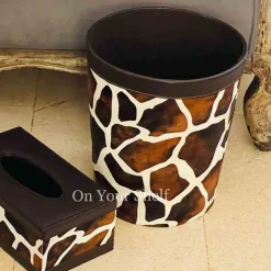 Leather Tissue Box - Giraffe