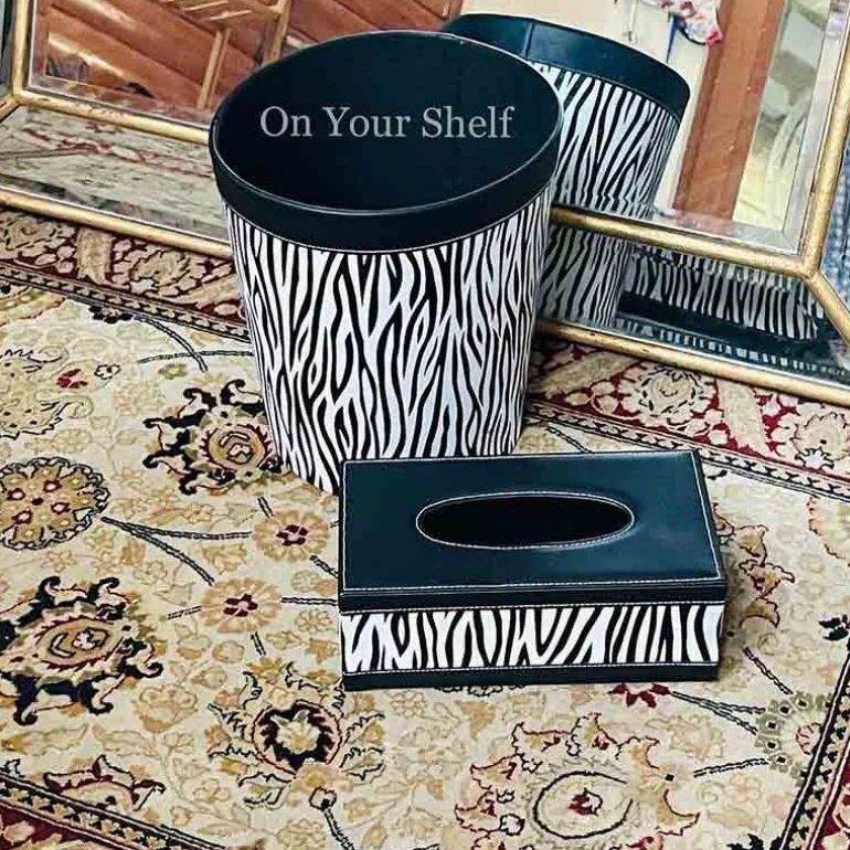 Leather Tissue Box - Zebra