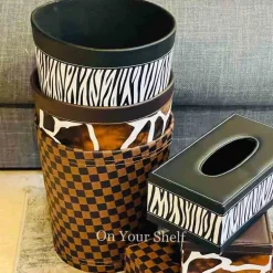 Leather Tissue Box - Zebra