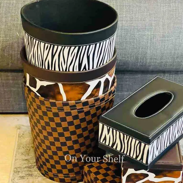 Leather Tissue Box - Zebra