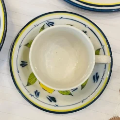 Lemon Dream Tea Cups and Saucers Set of Six