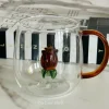 Little Brown Tulip Charm Glass Mug (Single Piece)