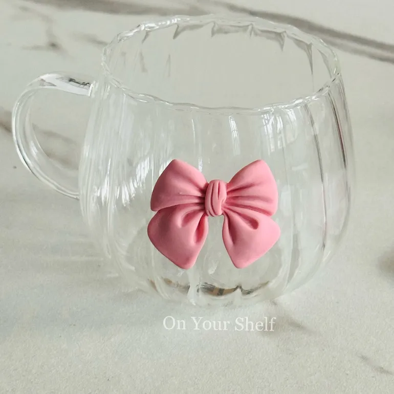 Little Pink Bow Charm Mug (Single Piece)