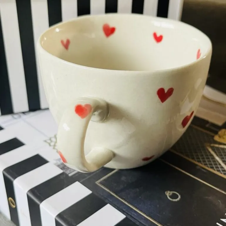 Little Red Heart (one cup/ one saucer)
