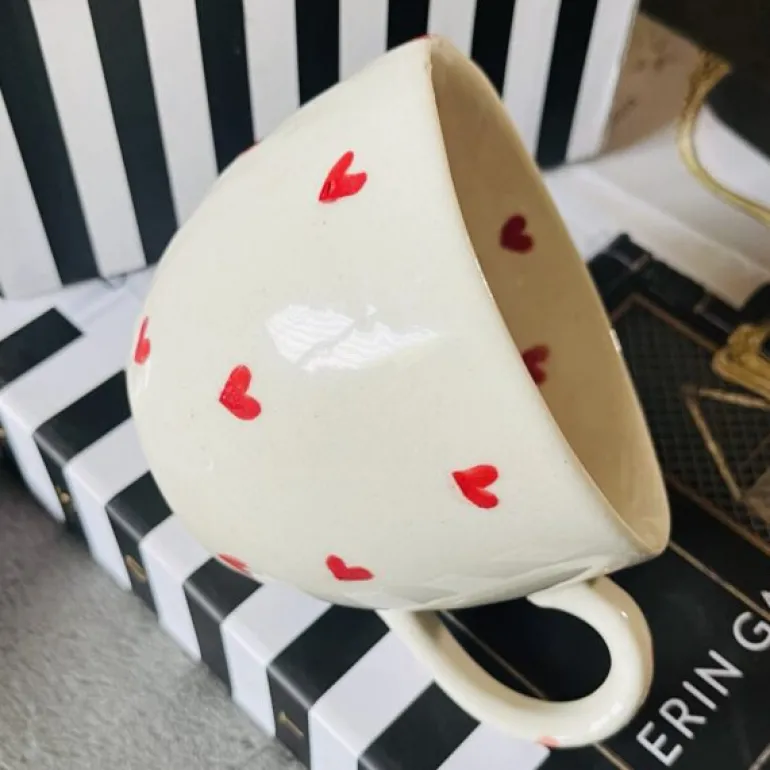 Little Red Heart (one cup/ one saucer)