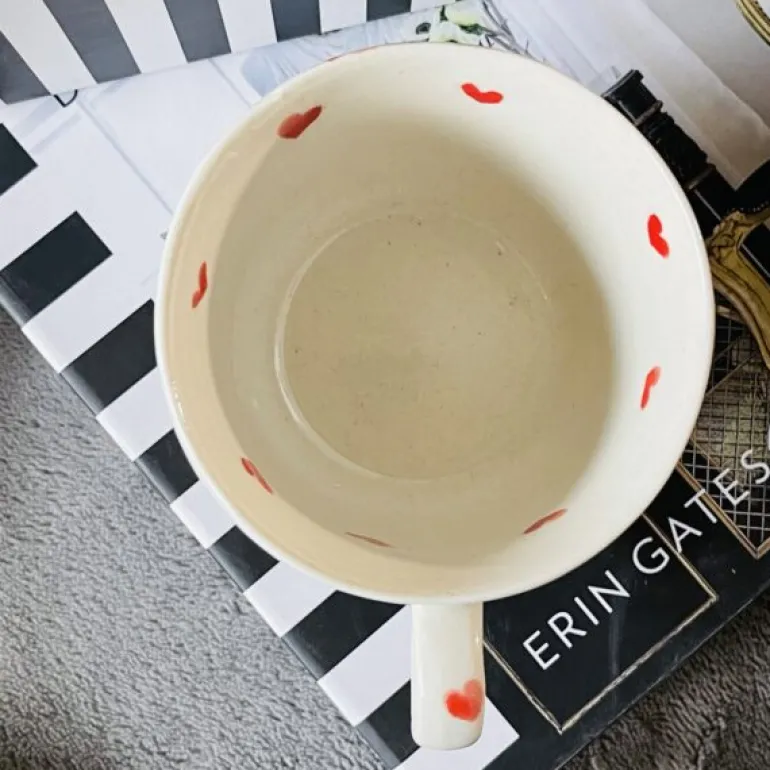 Little Red Heart (one cup/ one saucer)