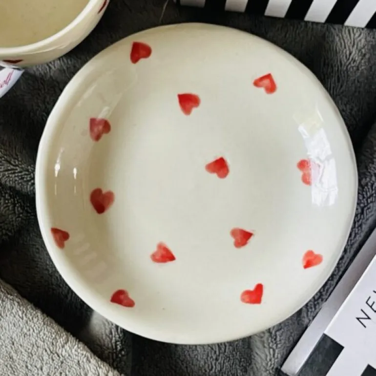 Little Red Heart (one cup/ one saucer)