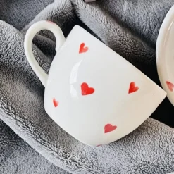 Little Red Heart (one cup/ one saucer)