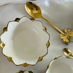 Luxury Classic Gold Tulip Serving Bowl