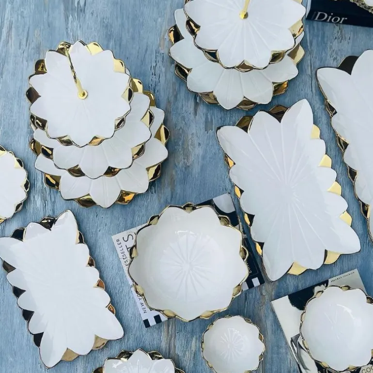 Luxury Classic Gold Tulip Dessert Bowl
