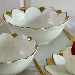 Luxury Classic Gold Tulip Serving Bowl