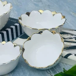 Luxury Classic Gold Tulip Serving Bowl