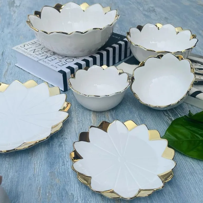 Luxury Classic Gold Tulip Dessert Bowl