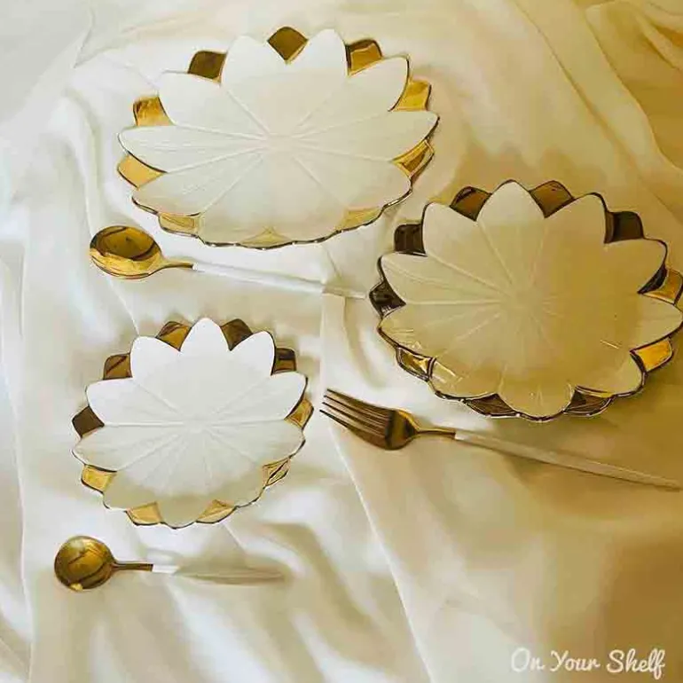 Luxury Classic Gold Tulip Plate - Dessert (single piece)