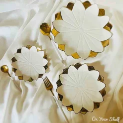 Luxury Classic Gold Tulip Plate - Dessert (single piece)