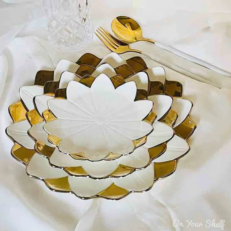 Luxury Classic Gold Tulip Plate - Dessert (single piece)