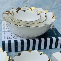 Luxury Classic Gold Tulip Serving Bowl