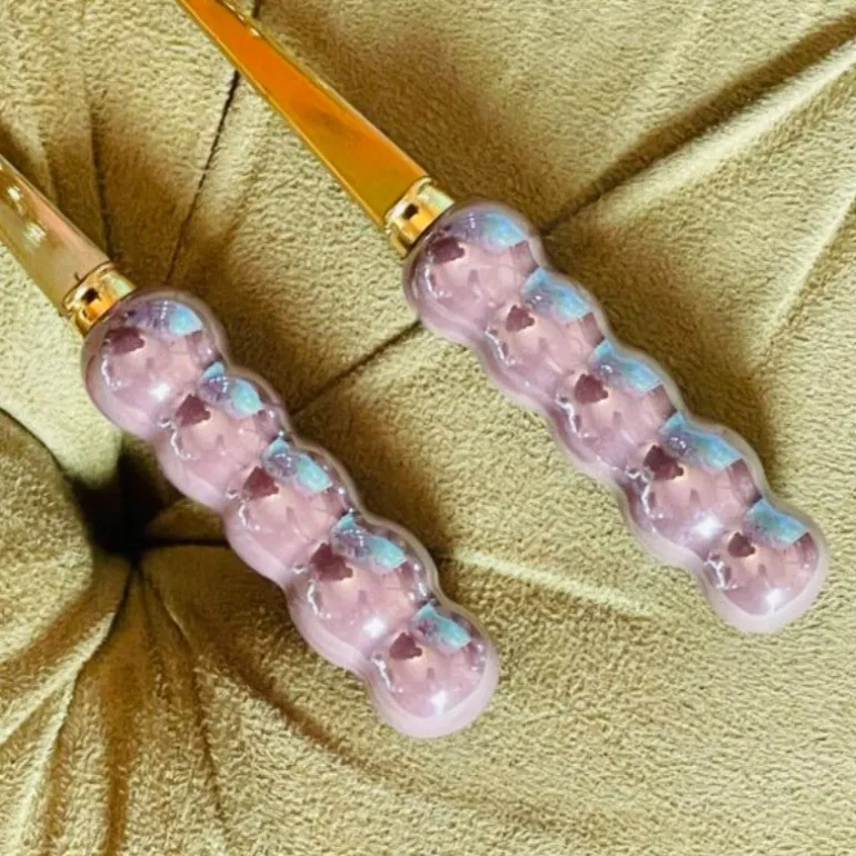 Metallic Teaspoons & Forks Pink (set of 13)