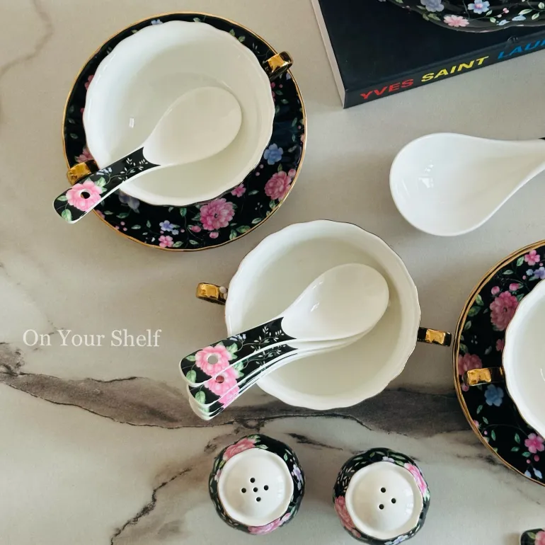 Midnight Bloom Soup Set (23 Piece)